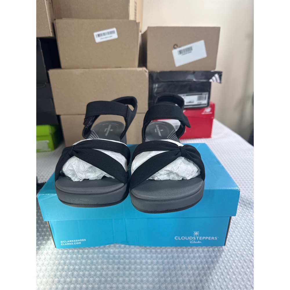 Clarks Sandals Women 11 W Arla Shore Black Cloudsteppers NIB